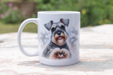 Tasse 300ml - Weiß / Zwergschnauzer