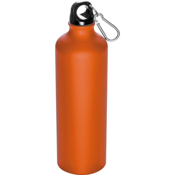 Trinkflasche aus Metall mit Karabinerhaken