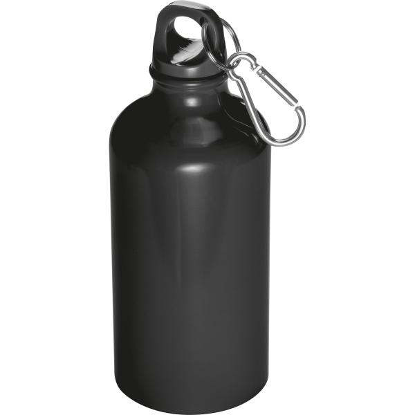 Trinkflasche aus Metall mit Karabinerhaken