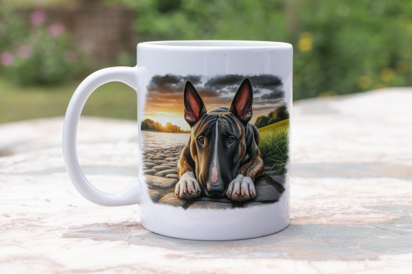 Tasse 300ml - Weiß / Bullterrier b