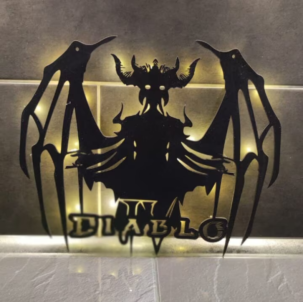 Diablo IV Wandlampe - Beleuchtete Wandlampe Diablo 4
